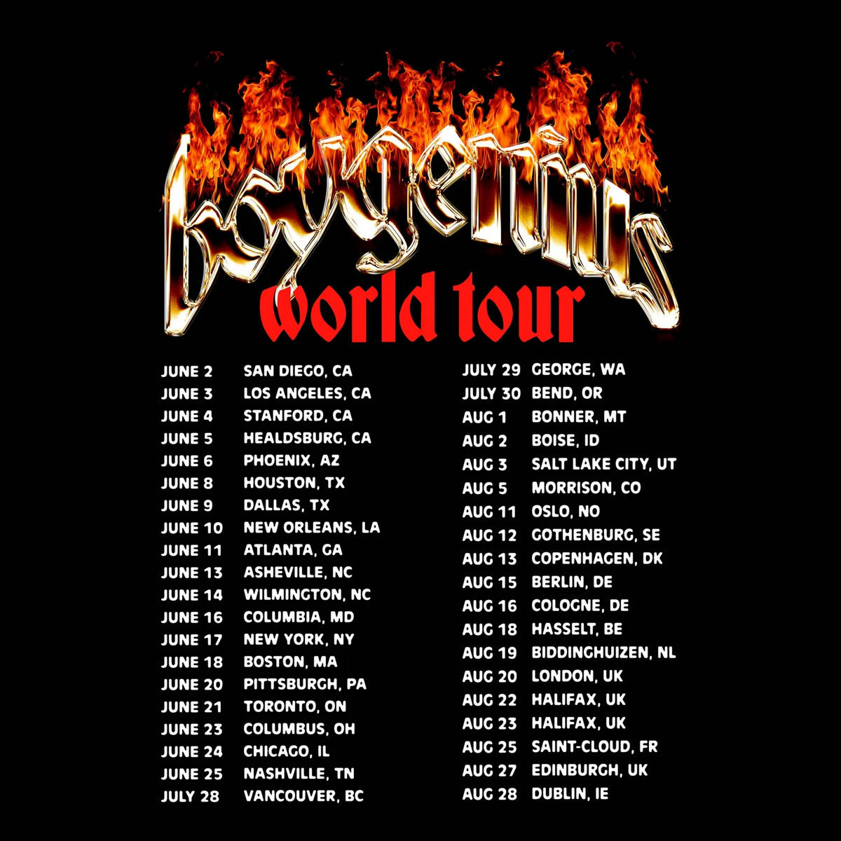 World Tour Tee boygenius Official